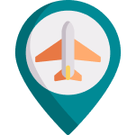 The package arrives at the airport for departure from the country to the desired destination.